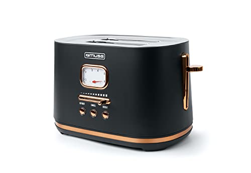 Muse Edelstahl-toaster im schwarzen retro Design, analoge Anzeige, beleuchtete...