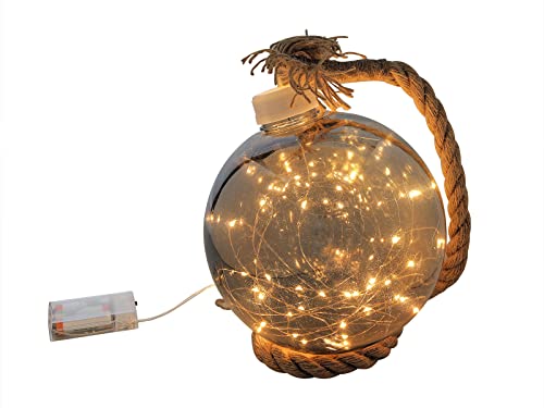 Spetebo LED Hänge Leuchtkugel - 20 cm/gold - Deko Pendelleuchte Lichterkugel mit...